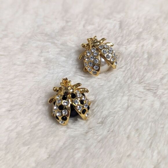 Vintage Petite Rhinestone/Goldtone Ladybug Brooches -Scatter Pins - Picture 4 of 16